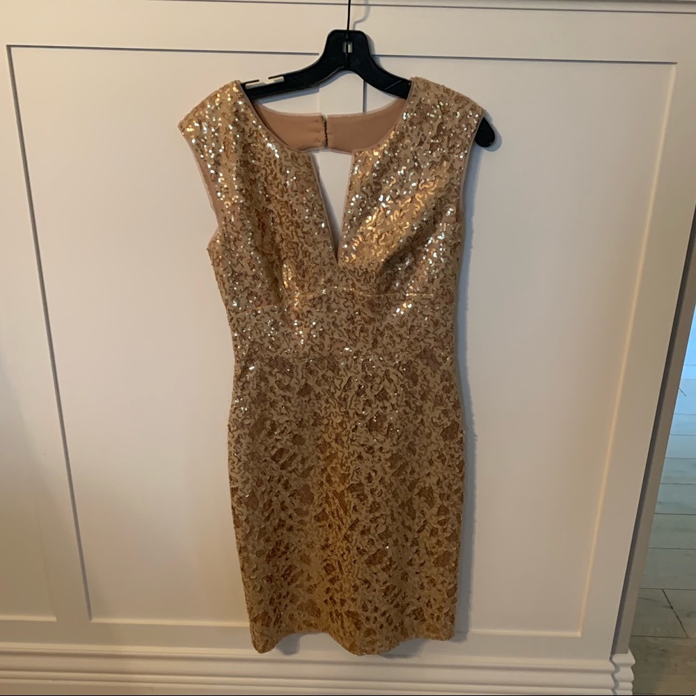 Gold BCBG cocktail dress